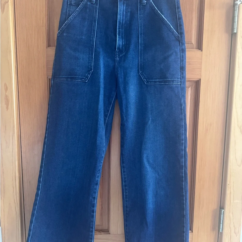 Just Black Denim the Patch Pocket wide Leg Medium Blue Wide-Leg Women's Jeans 28 - Picture 9 of 15